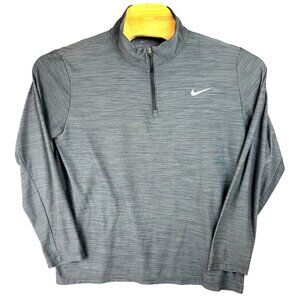 Nike Dri-Fit Pullover Shirt Men L Gray Long Sleeve Quarter-Zip Athletic
